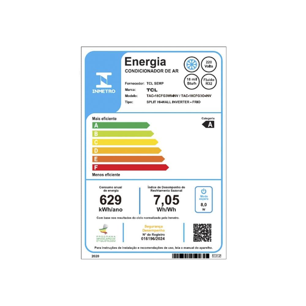 Ar Condicionado Split Hi Wall TCL Fresh IN 3.0 Inverter 18.000 Btus Frio 220v R-32 - 9