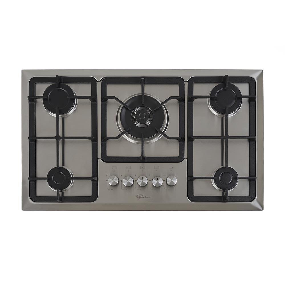 Cooktop 5 Bocas Fischer Infinity Trempe De Ferro Tripla Chama à Gás Mesa Inox Bivolt - 8
