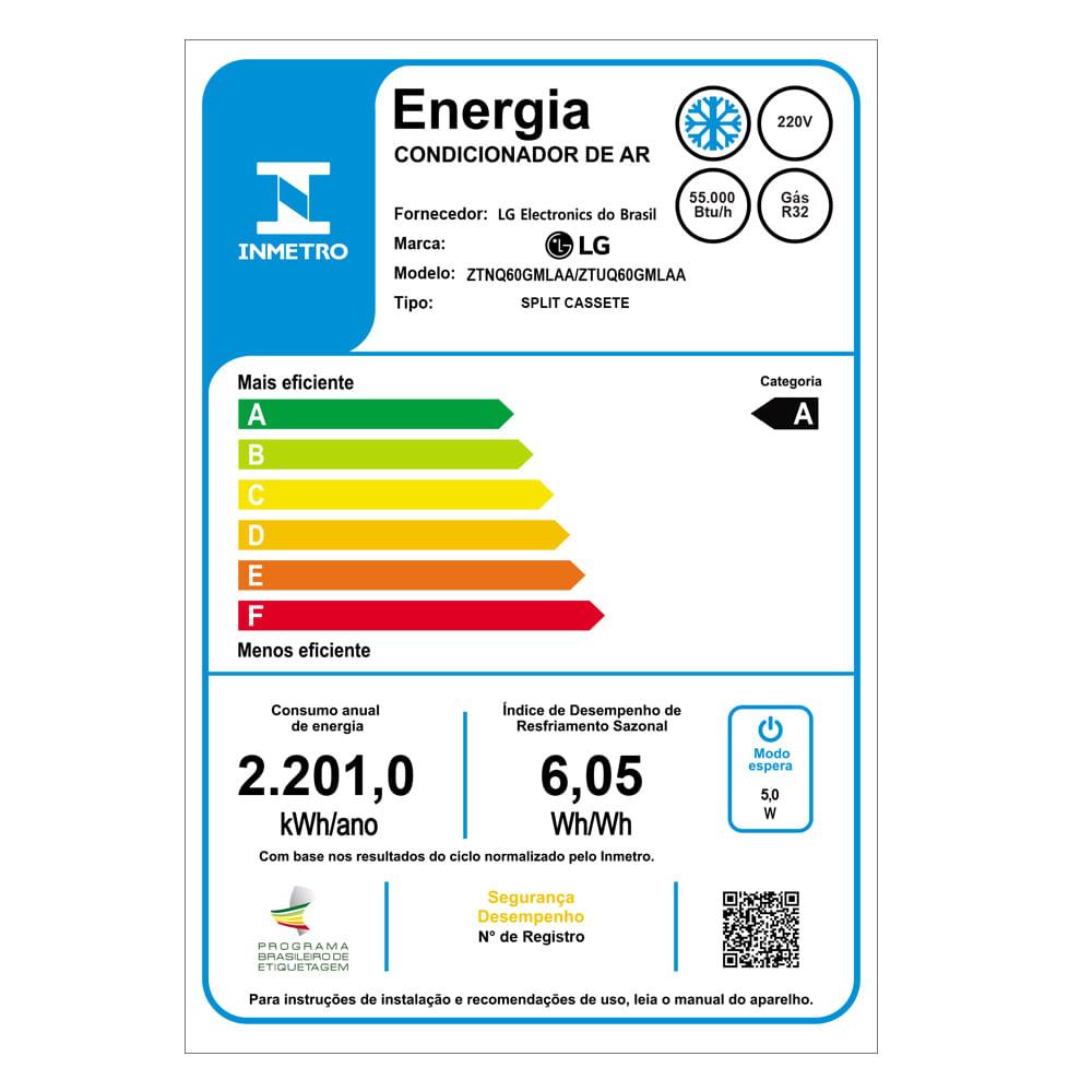 Ar Condicionado Split Cassete 4 Vias Inverter LG 55.000 Btus Frio 220v R-32 - 8