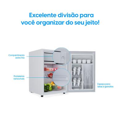 Frigobar 93 Litros Elgin Porta Reversível Compartimento Extra Frio BAFN093D2NA Branco 220v