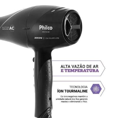 Secador de Cabelos Philco 2000w Motor Profissional PSC3050 Preto 220V