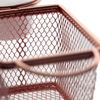 Mini Cesta Retangular Dynasty em Aço Inox com Molheira - Rosé - 7