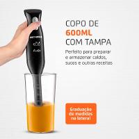 Mixer Mondial Pratic M-15-B 2 em 1 com Copo Medidor Preto – 200 W - 5