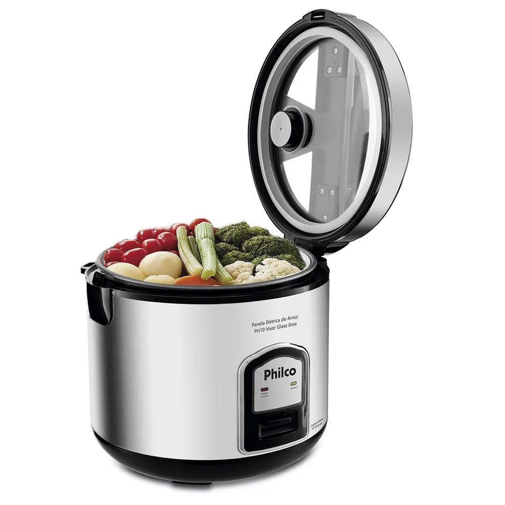 Panela Elétrica de Arroz Philco PH10P Visor Glass 10 Xícaras - Inox - 6