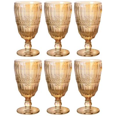 Conjunto de Taças L`hermitage Fratello em Vidro Âmbar Luster 330ml - 6 Peças