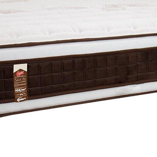 Colchão de Casal Castor Sellect P Double com Molejo Tecnopedic, Euro Pillow e Revestimento em Malha 34x138x188cm - Marrom/Bege - 3