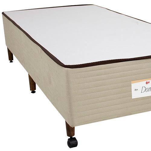 Base Box de Solteiro Castor Dome com Revestimento em Tecido Suede 40x88x188cm - Bege - 3