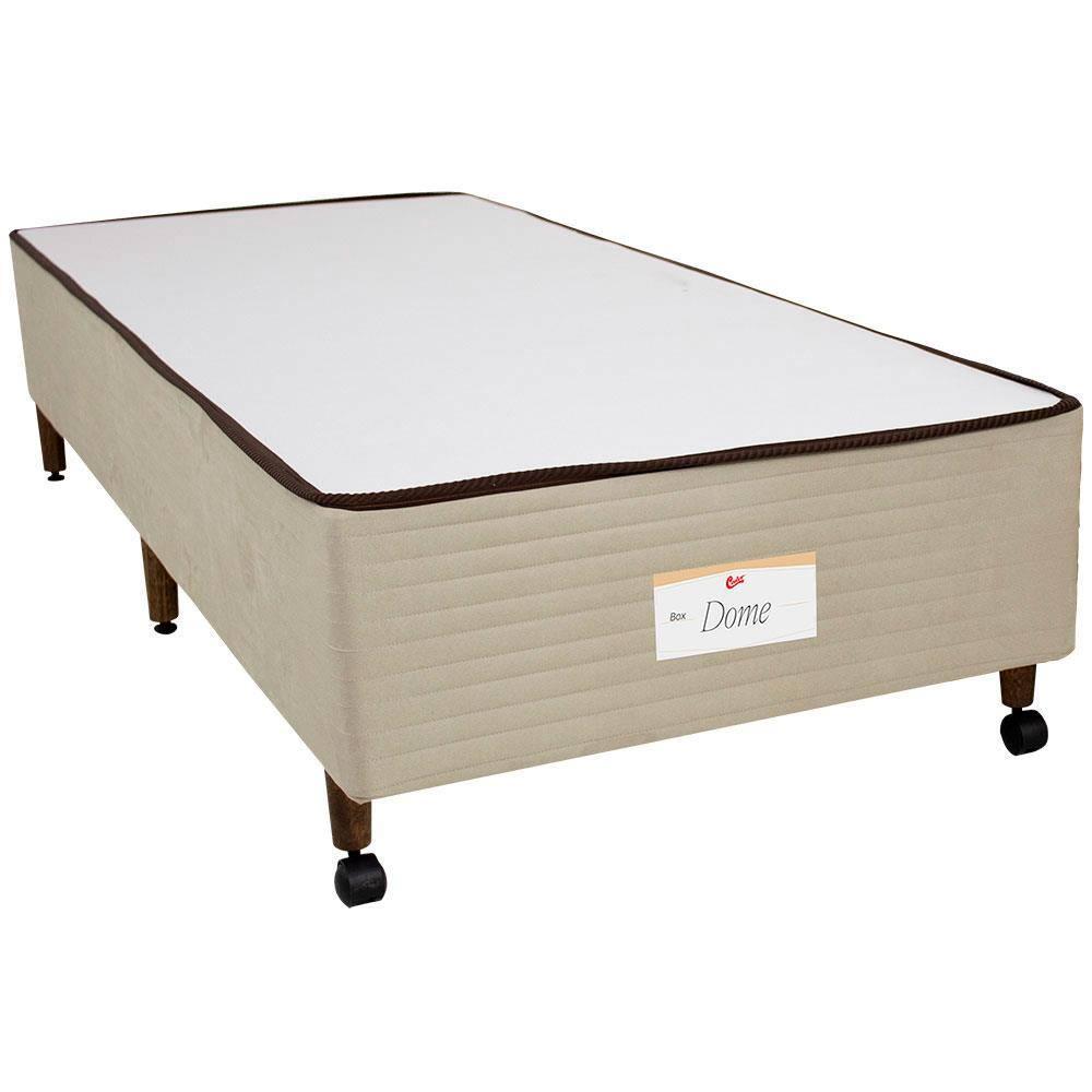 Base Box de Solteiro Castor Dome com Revestimento em Tecido Suede 40x88x188cm - Bege - 1