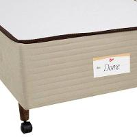 Base Box de Solteiro Castor Dome com Revestimento em Tecido Suede 40x88x188cm - Bege - 4