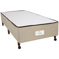 Base Box de Solteiro Castor Dome com Revestimento em Tecido Suede 40x88x188cm - Bege - 1