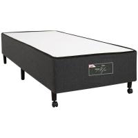 Base Box de Solteiro Castor New Alfa com Revestimento em Tecido Poliéster 40x88x188cm - Cinza - 1