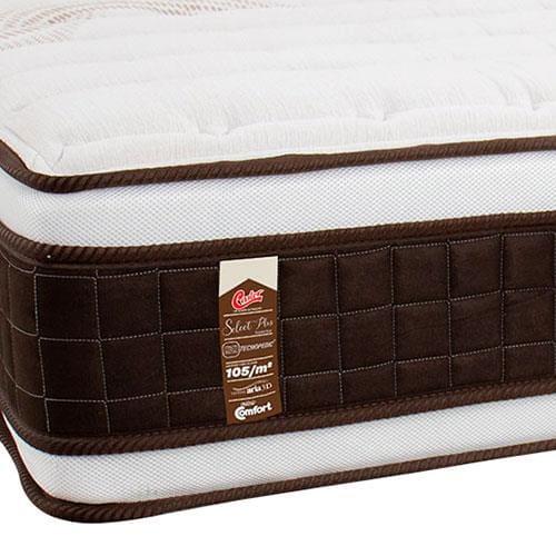 Colchão de Solteiro Castor Sellect P Double com Molejo Tecnopedic, Euro Pillow e Revestimento em Malha 34x88x188cm - Marrom/Bege - 4