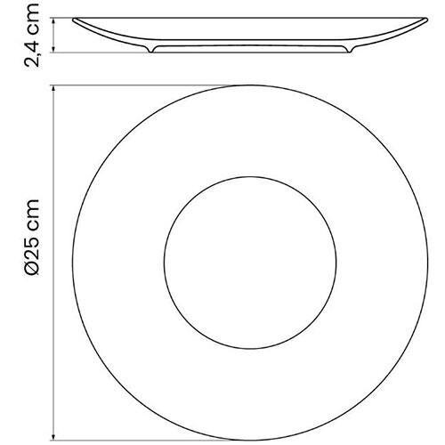 Conjunto com 6 Pratos Rasos Tramontina Leonora em Porcelana 25 cm - Branco - 7