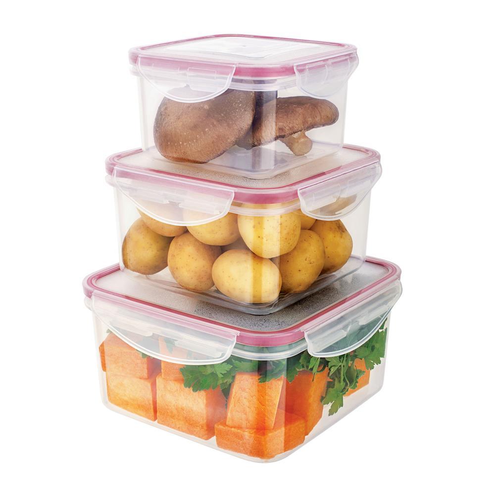 Conjunto de Potes Herméticos Quadrados Euro Home PLA3666-VM em Plástico – 3 Peças - 2