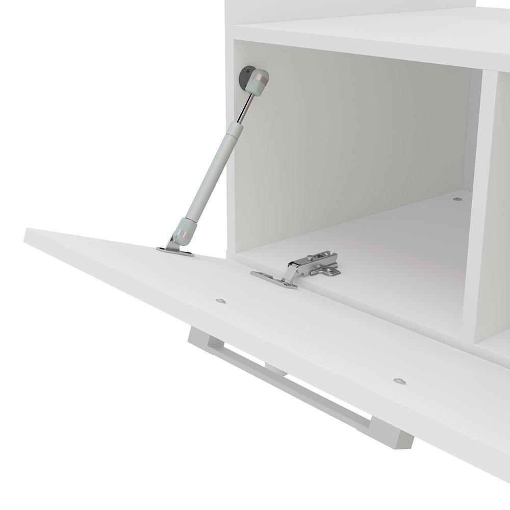 Balcão para Cooktop de 4 Bocas Politorno Cidra com Nicho para Micro-ondas, 3 Portas e 1 Gaveta - Branco/Preto - 6