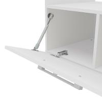 Balcão para Cooktop de 4 Bocas Politorno Cidra com Nicho para Micro-ondas, 3 Portas e 1 Gaveta - Branco/Preto - 6