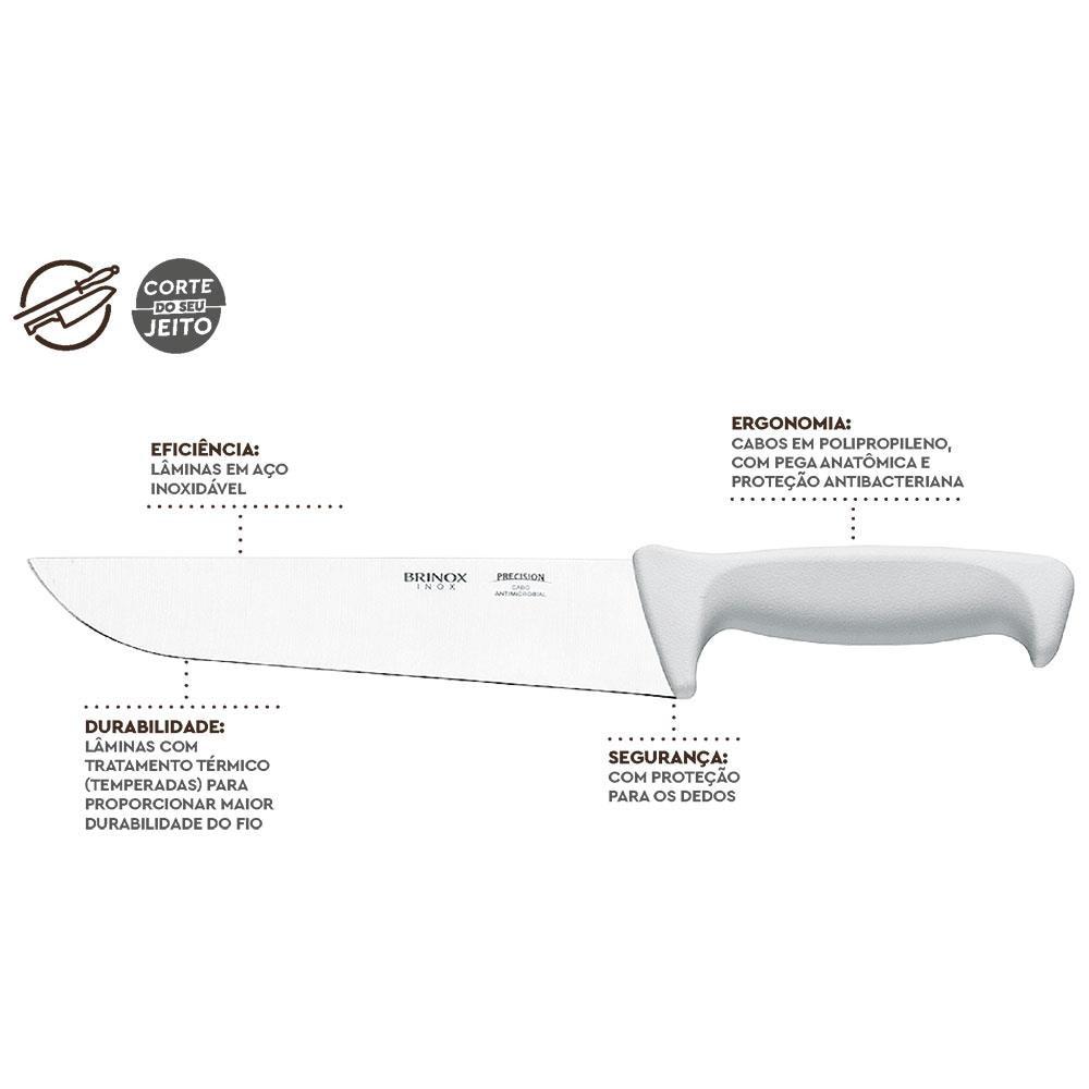 Faca 8" para Açougue Brinox Precision em Aço Inox e Polipropileno - 2