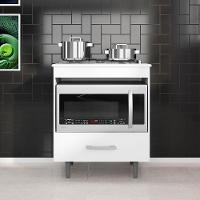 Balcão para Cooktop 4 Bocas Poliman Alecrim com Nicho para Micro-ondas e 1 Gaveta - Branco - 1