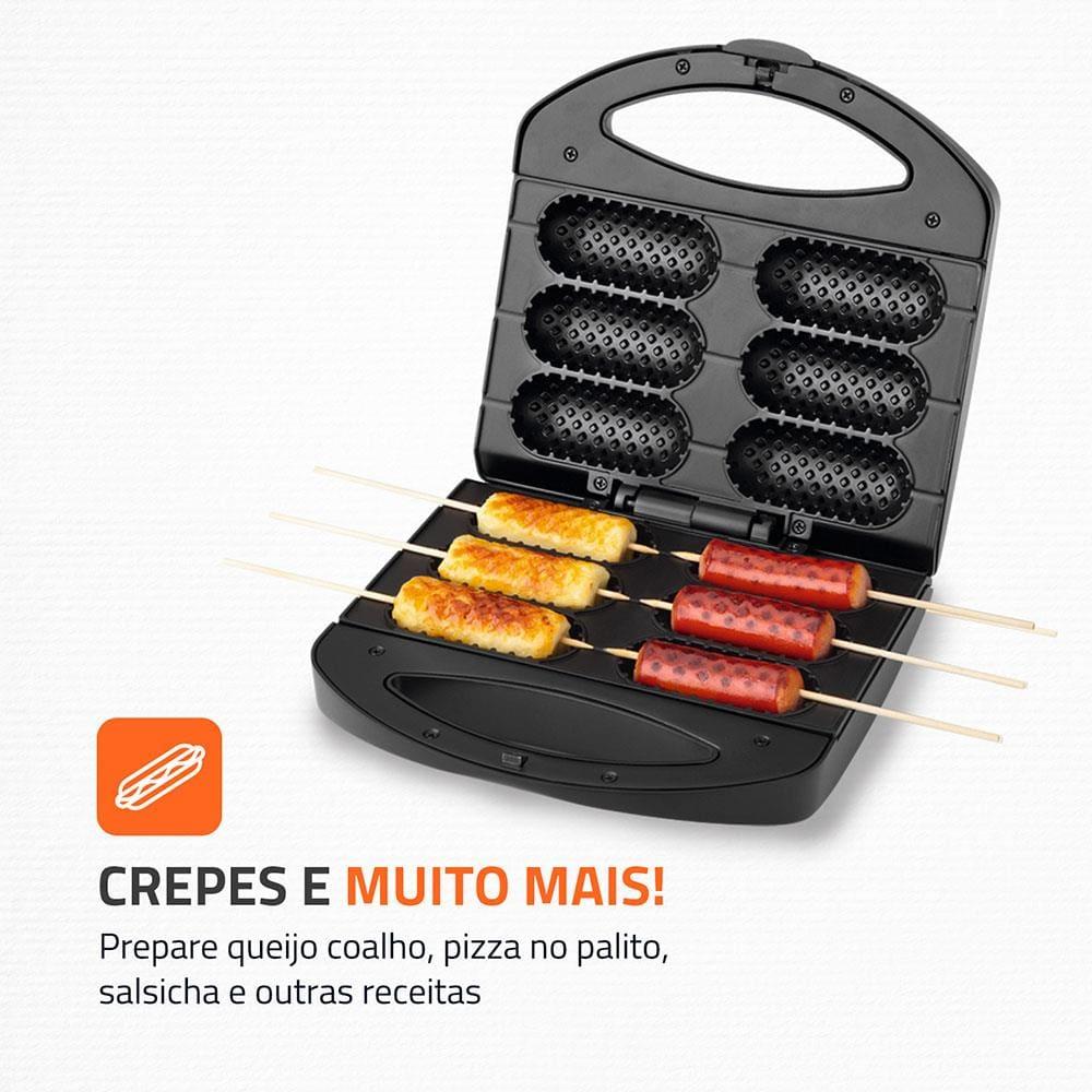 Crepeira Pratic Crepe & Hot Dog Mondial CP-01 Prepara 6 Crepes com 850W de Potência - Preta - 3