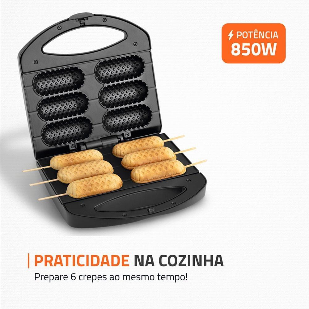 Crepeira Pratic Crepe & Hot Dog Mondial CP-01 Prepara 6 Crepes com 850W de Potência - Preta - 5