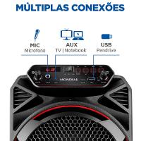 Caixa Amplificada Mondial CM-150 com Bluetooth, USB, Rádio FM e Função TWS - 150W
