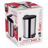 Lixeira Euro Home com Pedal LIX2317-PT em Inox e PP – 3 L - 5