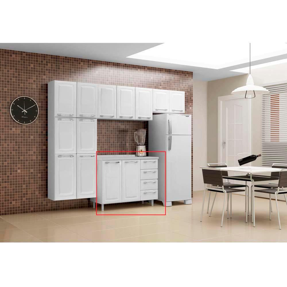 Gabinete Itatiaia Diamante com 2 Portas, 4 Gavetas e 1 Prateleira - 105cm de Largura - 2