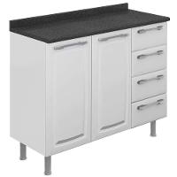 Gabinete Itatiaia Diamante com 2 Portas, 4 Gavetas e 1 Prateleira - 105cm de Largura - 6