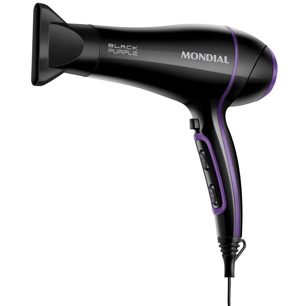 Secador de Cabelos Mondial Black Purple SCN-01 com Tourmaline Íon 2000W - Preto - 1