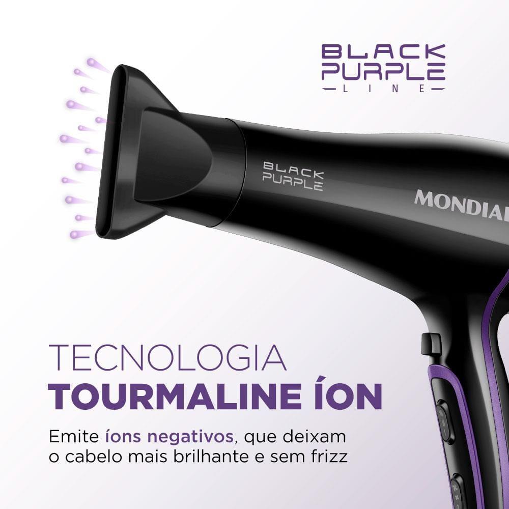 Secador de Cabelos Mondial Black Purple SCN-01 com Tourmaline Íon 2000W - Preto - 2