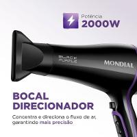Secador de Cabelos Mondial Black Purple SCN-01 com Tourmaline Íon 2000W - Preto - 3