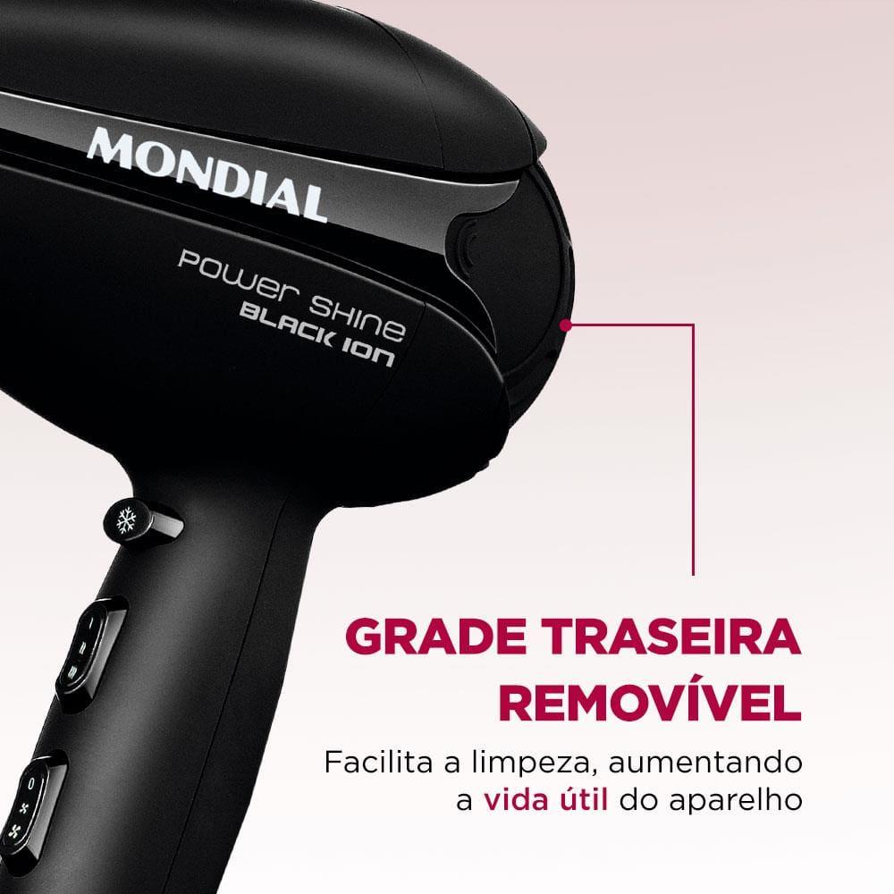 Secador de Cabelos Mondial Power Shine Black SC-13 2000W - Preto - 5