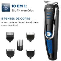 Aparador de Pelos Mondial Super Groom 10 em 1 BG-03 Sem Fio Preto/Azul - Bivolt - 3