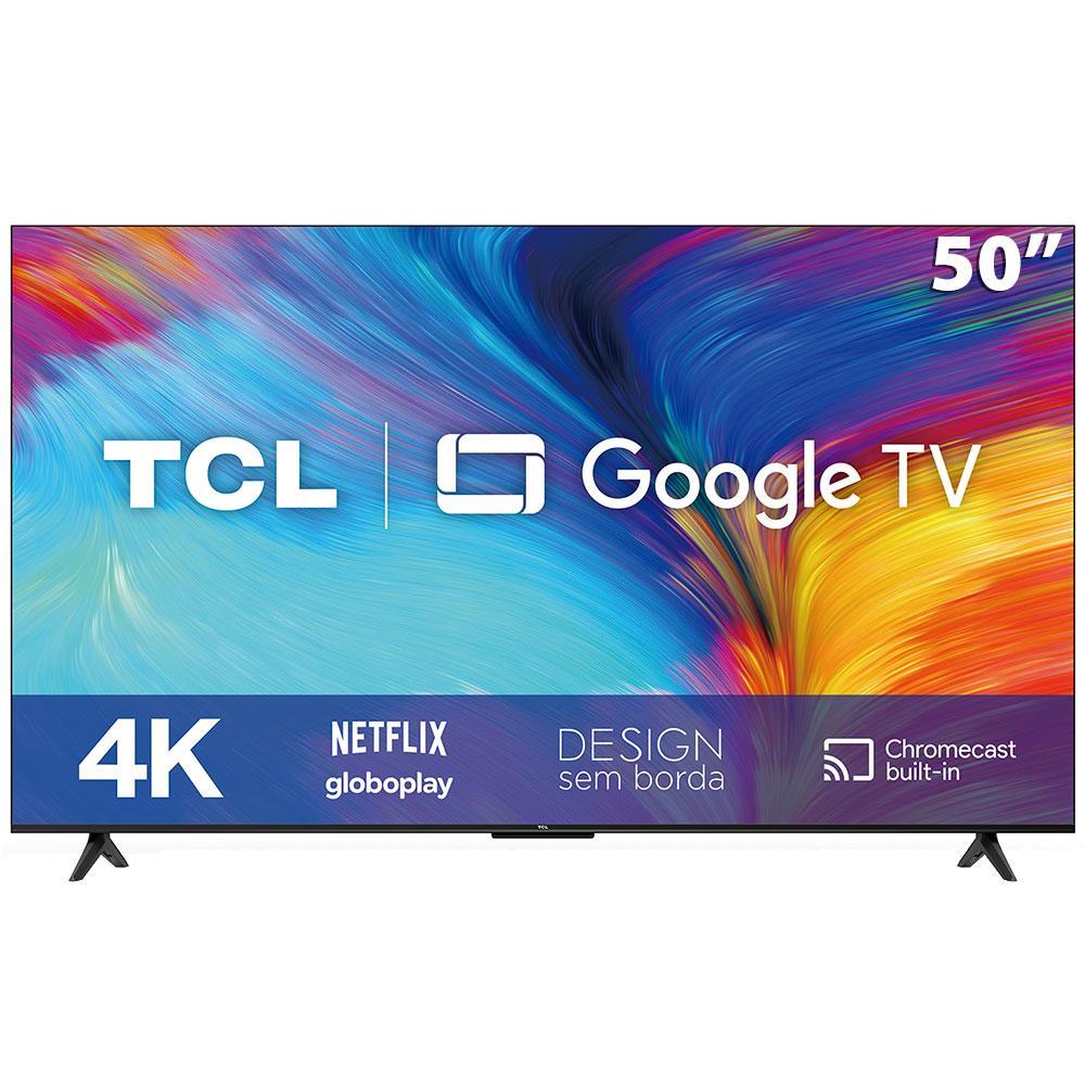 Smart TV LED 50" 4K TCL 50P635 com HDR, Wi-Fi Dual Band, Bluetooth, Controle Remoto com Comando por controle de Voz, Google Assistente e Borda fina - 1
