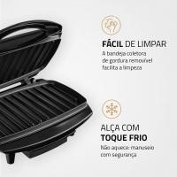 Grill Mondial Premium Max Grill G-07 com Espátula e Bandeja Coletora - Preto/Inox
