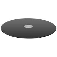 Centro de Mesa Giratório Forma F.Collection em Vidro Preto - 60 cm - 1