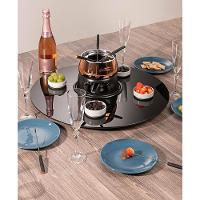 Centro de Mesa Giratório Forma F.Collection em Vidro Preto - 60 cm - 2