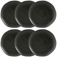 Conjunto com 6 Pratos de Sobremesa Porto Brasil Orgânico Carbon em Stoneware 19,1cm – Preto - 1