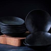 Conjunto com 6 Pratos de Sobremesa Porto Brasil Orgânico Carbon em Stoneware 19,1cm – Preto - 4