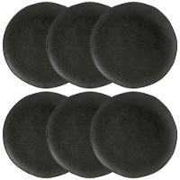 Conjunto com 6 Pratos Rasos Porto Brasil Orgânico Carbon em Stoneware 26,5cm – Preto - 1