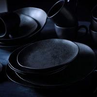 Conjunto com 6 Pratos Rasos Porto Brasil Orgânico Carbon em Stoneware 26,5cm – Preto - 3