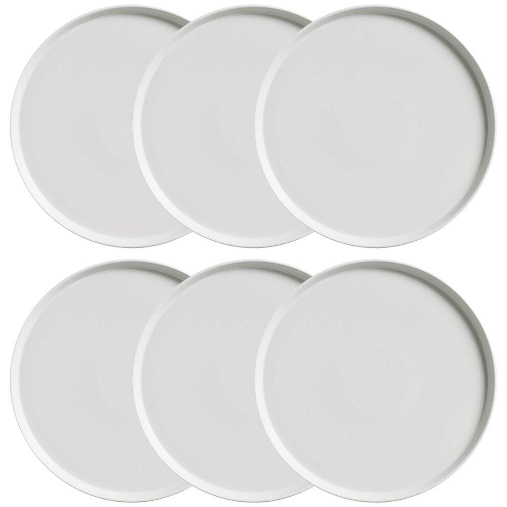 Conjunto com 6 Pratos Rasos Porto Brasil Neo Vit em Stoneware 27 cm – Cinza - 1