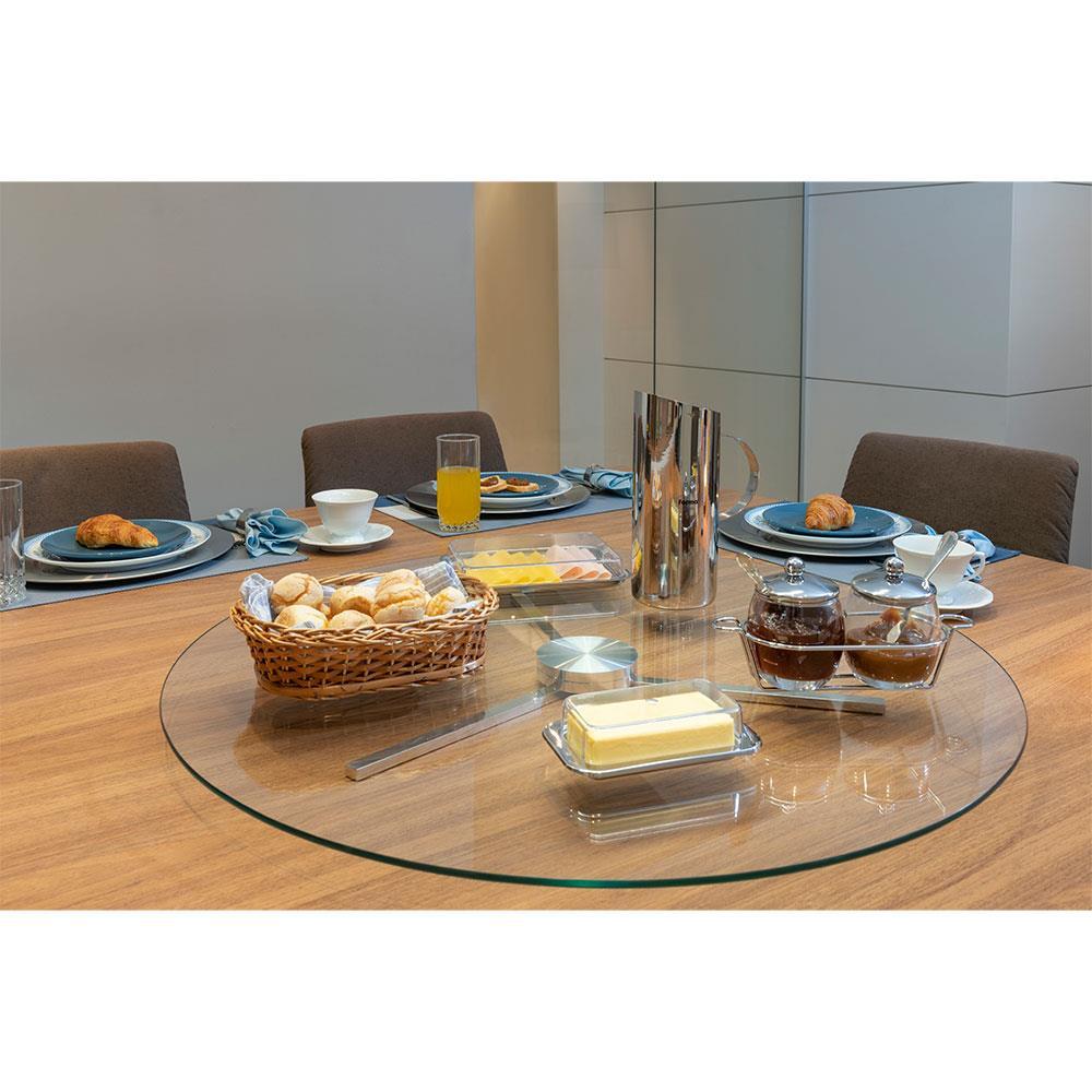 Centro de Mesa Giratório Forma F.Collection em Vidro Transparente - 60 cm - 2