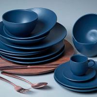 Conjunto com 6 Xícaras e Pires para Café Porto Brasil Coup Boreal em Stoneware Azul - 97 ml - 3