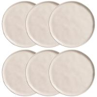 Conjunto com 6 Pratos de Sobremesa Porto Brasil Bio Clay em Stoneware 21,5cm – Areia - 1