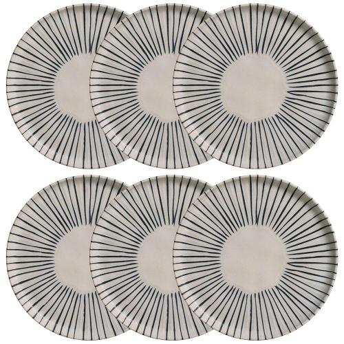 Conjunto com 6 Pratos de Sobremesa Porto Brasil Bio Elemento em Stoneware 21,5cm – Cinza
