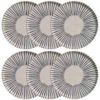 Conjunto com 6 Pratos de Sobremesa Porto Brasil Bio Elemento em Stoneware 21,5cm – Cinza - 1