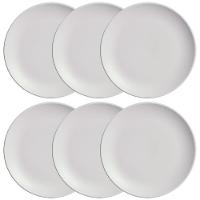 Conjunto com 6 Pratos de Sobremesa Porto Brasil Coup Vit em Stoneware 19,4cm – Cinza - 1