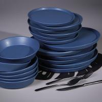 Conjunto com 6 Pratos de Sobremesa Porto Brasil Neo Boreal em Stoneware 21,5cm – Azul - 3
