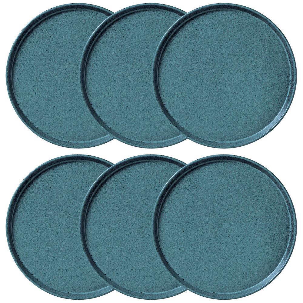 Conjunto com 6 Pratos de Sobremesa Porto Brasil Neo Night Sky em Stoneware 21,5cm – Azul - 1